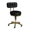 Arbeitshocker Höhenverstellbar mit Lehne AM-961 Gold Schwarz