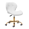 Salonstuhl Höhenverstellbar mit Lehne und Rollen 4Rico QS-06 Gold-Weiß