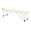 Massageliege Klappbar Aluminium Balance 2 Zonen Creme