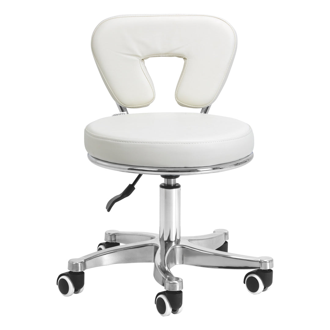 Rollhocker Höhenverstellbar mit Lehne 9266 Weiß - Bild 2