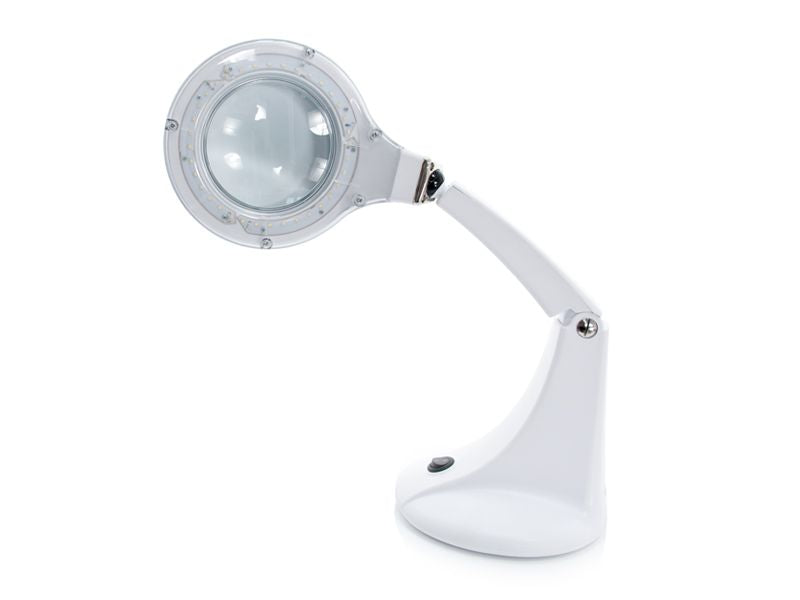 Lupenlampe LED 30 SMD 5D mit Standfuß Elegante Mini Weiß