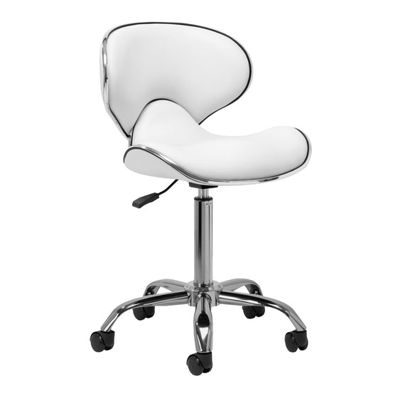 Rollhocker Höhenverstellbar mit Lehne Gabbiano Q-4599 Weiß