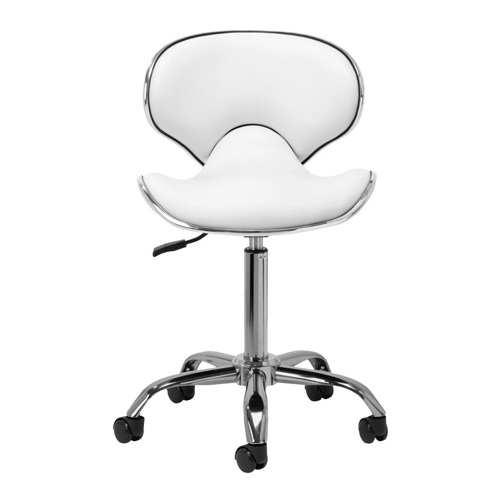 Rollhocker Höhenverstellbar mit Lehne Gabbiano Q-4599 Weiß - Bild 3