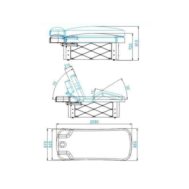 Massageliege Elektrisch Azzurro Krystal 370-3 4 Weiß 2