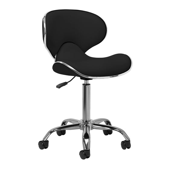 Rollhocker Höhenverstellbar mit Lehne Gabbiano Q-4599 Schwarz