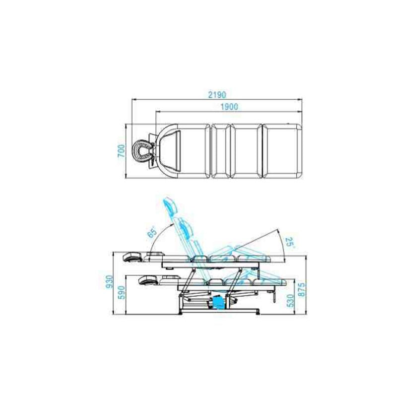 Massageliege Elektrisch Azzurro 693A 1 Weiß - Bild 6
