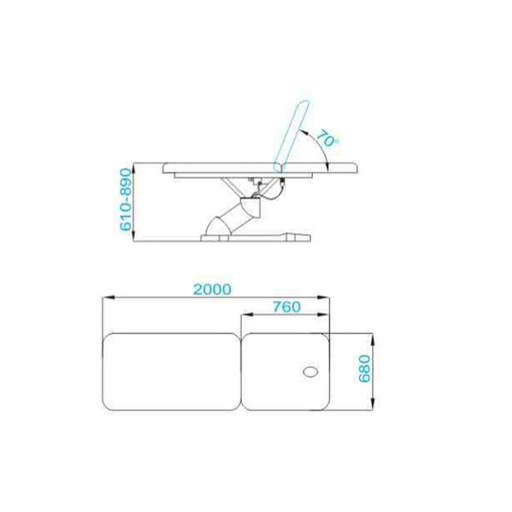 Massageliege Elektrisch Azzurro 808 2 Weiß - Bild 6