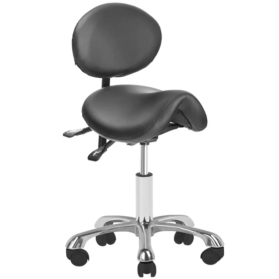 Sattelhocker Höhenverstellbar mit Lehne 1025 Giovanni Schwarz