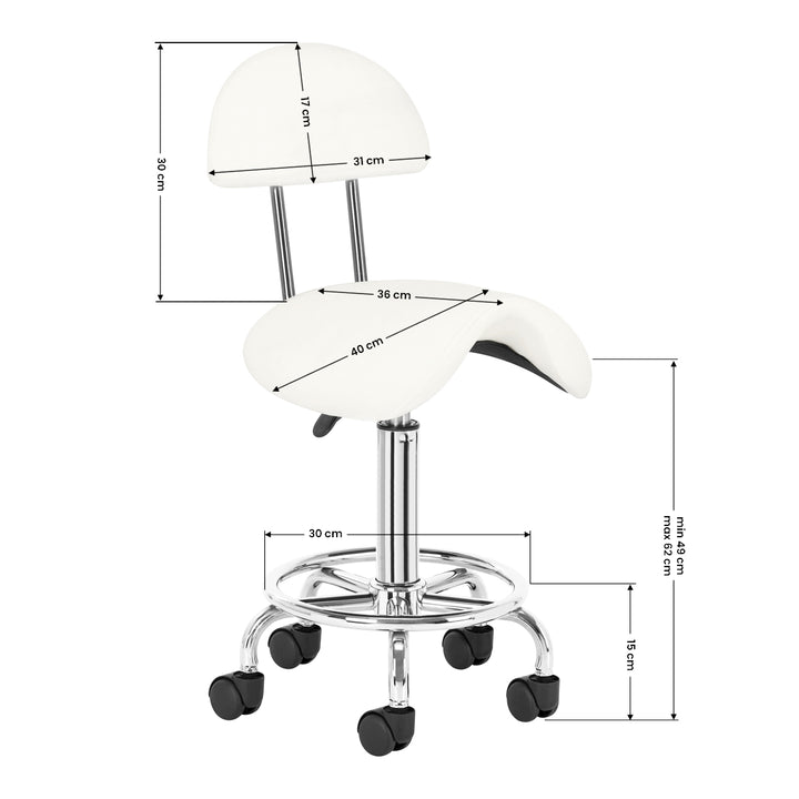 Sattelhocker mit Lehne 6001 Weiß - Bild 8