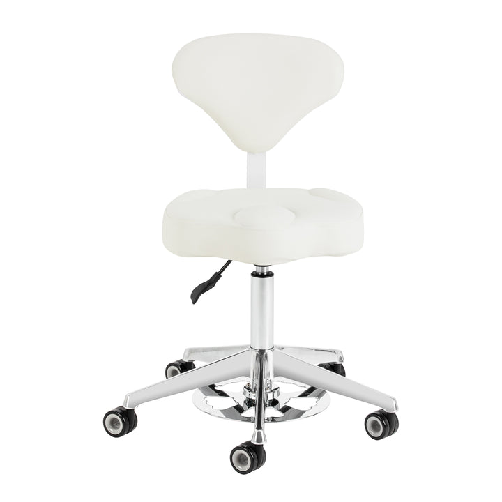 Rollhocker Höhenverstellbar mit Lehne Azzurro 156F Weiß - Bild 2