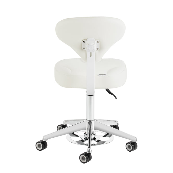 Rollhocker Höhenverstellbar mit Lehne Azzurro 156F Weiß - Bild 3