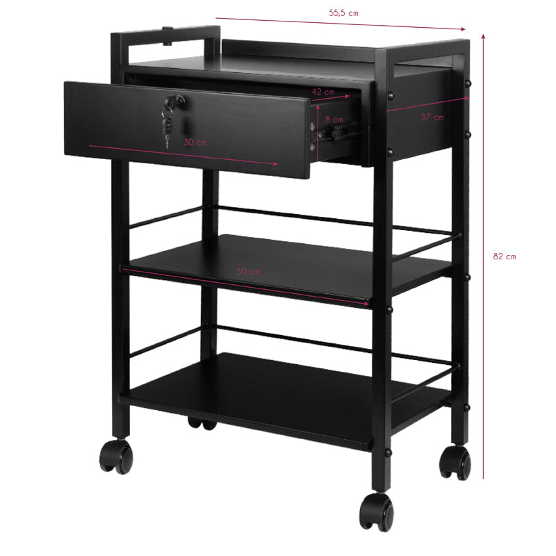 Kosmetikwagen Giovanni 1019A Schwarz - Bild 5