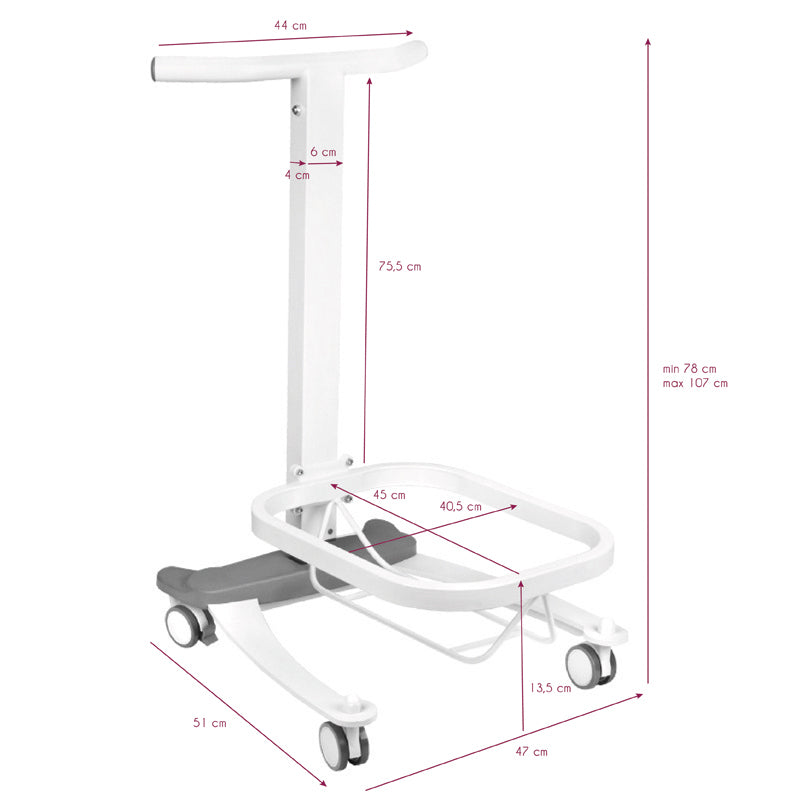 Fußbadewanne Pediküre Comfort auf Rollen mit Liftfunktion Weiß - Bild 5