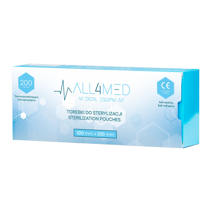 All4Med Sterilisationsbeutel für Autoklaven 100 × 230 mm – 200 Stück 2