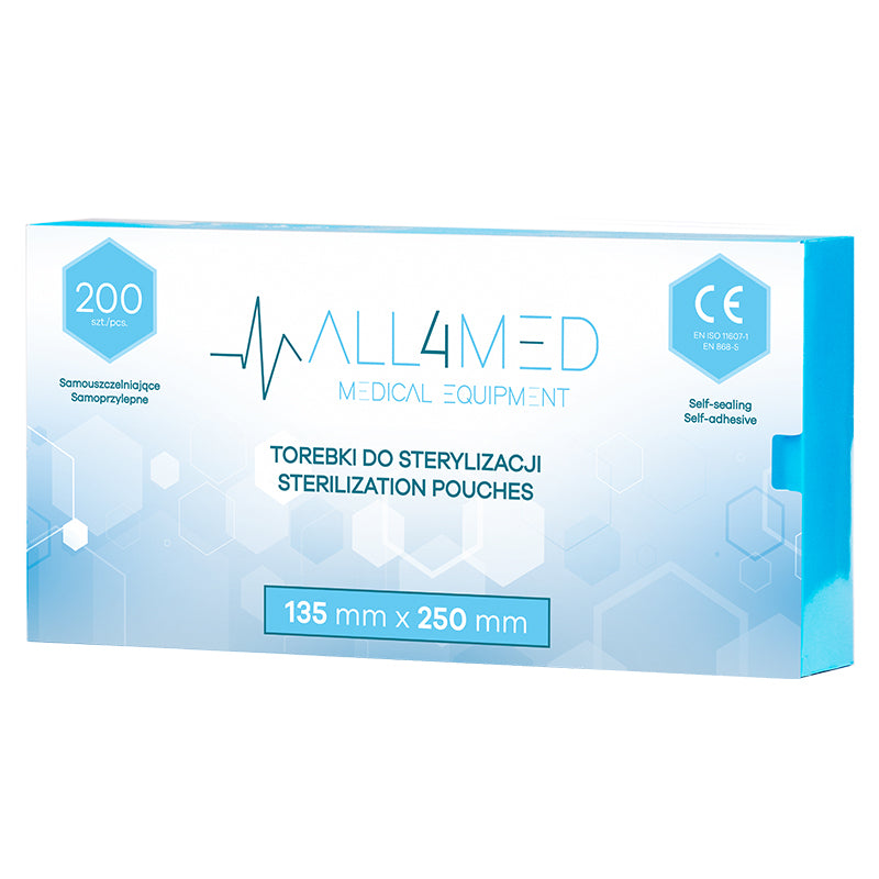 All4Med Sterilisationsbeutel für Autoklaven 135 × 250 mm – 200 Stück 2
