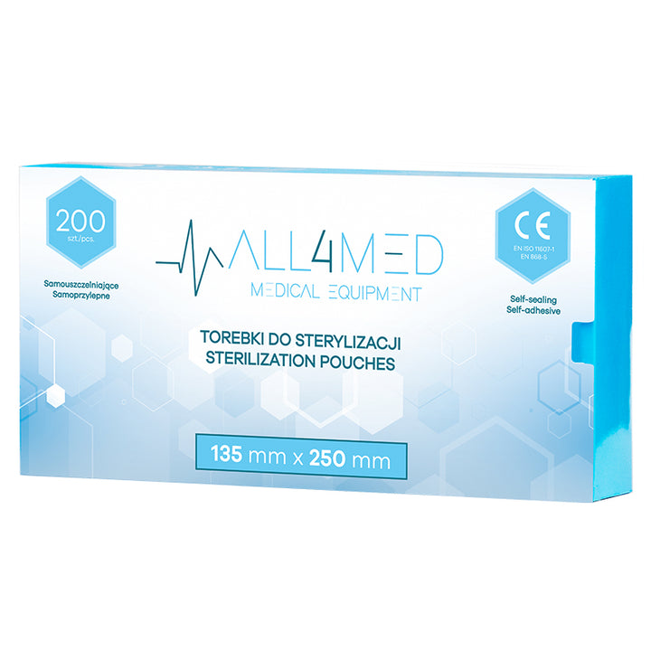 All4Med Sterilisationsbeutel für Autoklaven 135 × 250 mm – 200 Stück 2