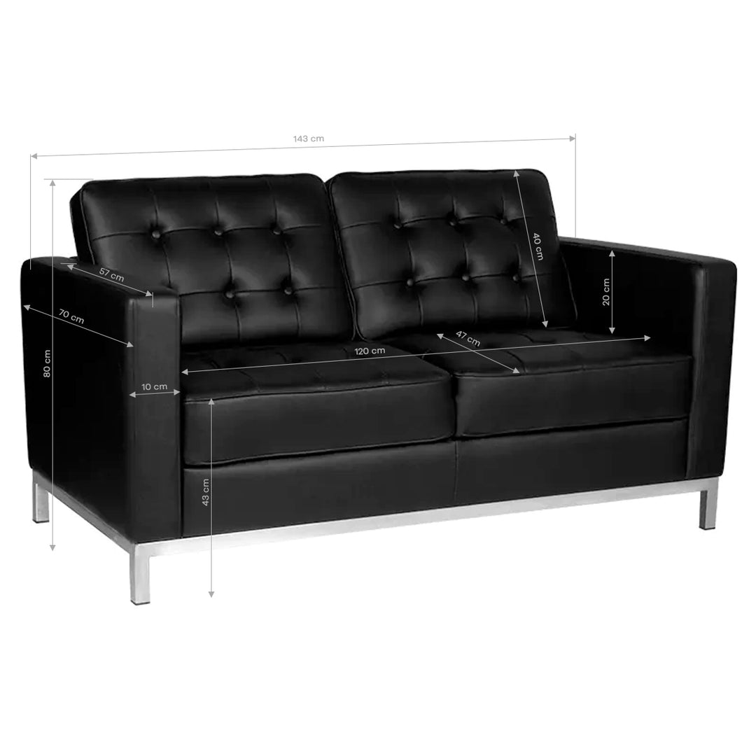 Wartezimmer Sofa Gabbiano BM18019 2-Sitzer Schwarz - Bild 3