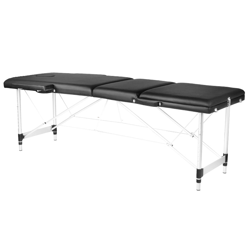 Massageliege Klappbar Komfort Activ Fizjo 3 Zonen Aluminium Schwarz