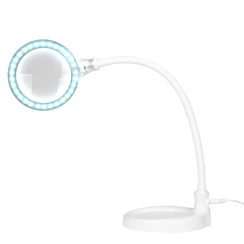 Lupenleuchte Elegante 2014-2R 30 SMD-LED 3D Einstellbare Helligkeit mit Ständer und Tischzwinge Weiß 3