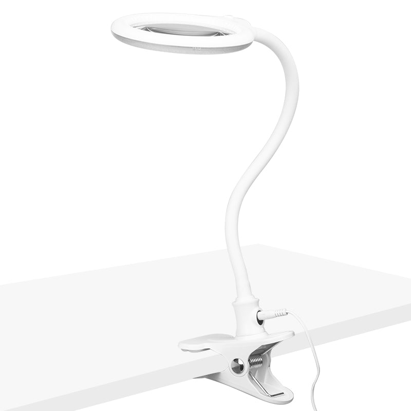 Lupenleuchte Elegante 2014-2R 30 SMD-LED 3D Einstellbare Helligkeit mit Ständer und Tischzwinge Weiß 4