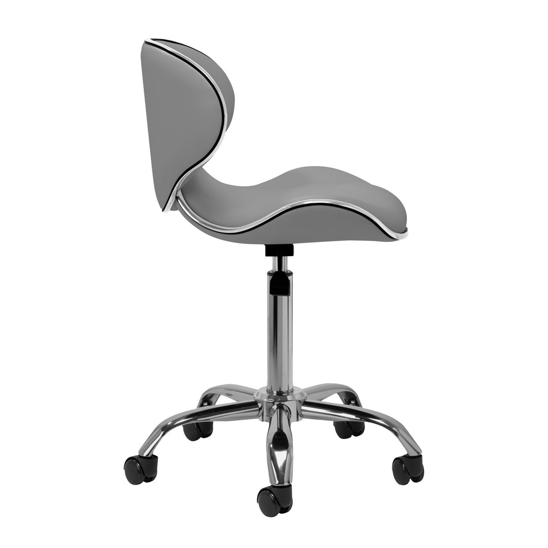 Rollhocker Höhenverstellbar mit Lehne Gabbiano Q-4599 Grau - Bild 2