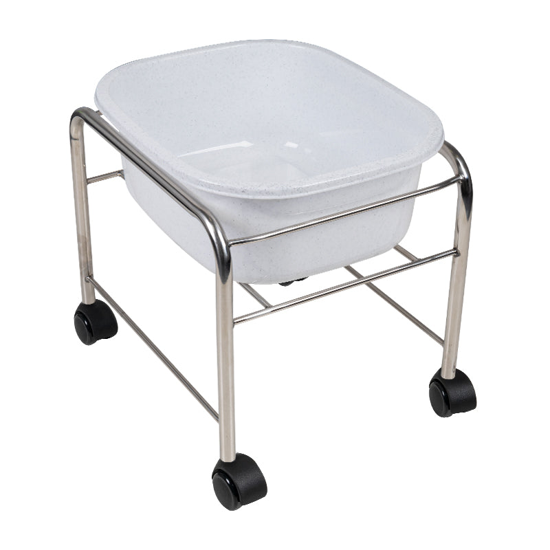 Fußbadewanne Pediküre Kompakt auf Rollen Chrom
