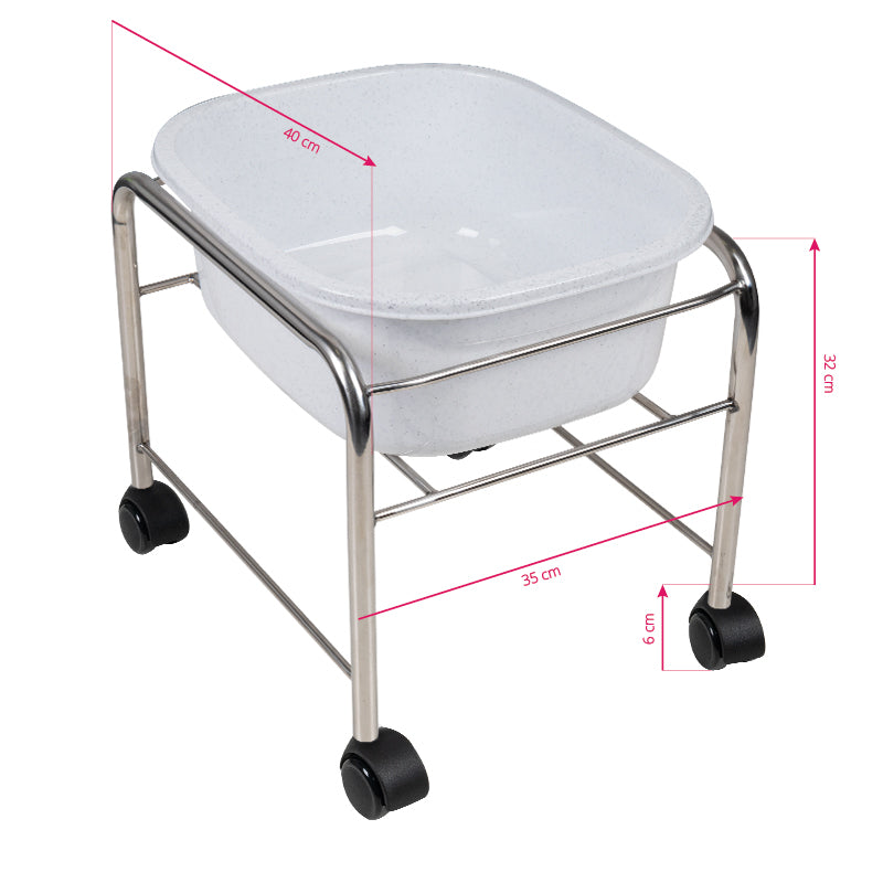 Fußbadewanne Pediküre Kompakt auf Rollen Chrom - Bild 4