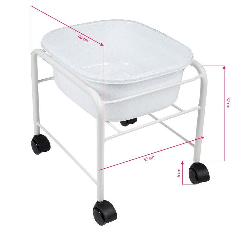 Fußbadewanne Pediküre Kompakt auf Rollen Weiß - Bild 4