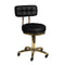 Arbeitshocker Höhenverstellbar mit Lehne AM-961 Gold Schwarz