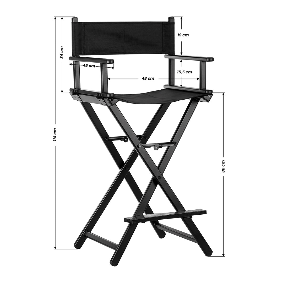 Schminkstuhl Klappbar Aluminium Gabbiano Schwarz - Bild 9