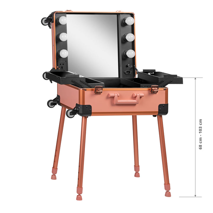 Schminkkoffer Mobile Station T-27 mit Beleuchtetem Spiegel Roségold - Bild 8