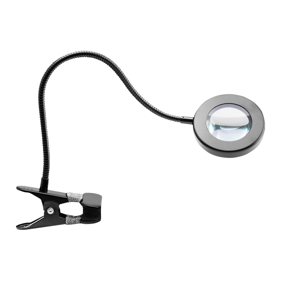Lupenleuchte LED USB Schwanenhals mit Tischzwinge Schwarz 1