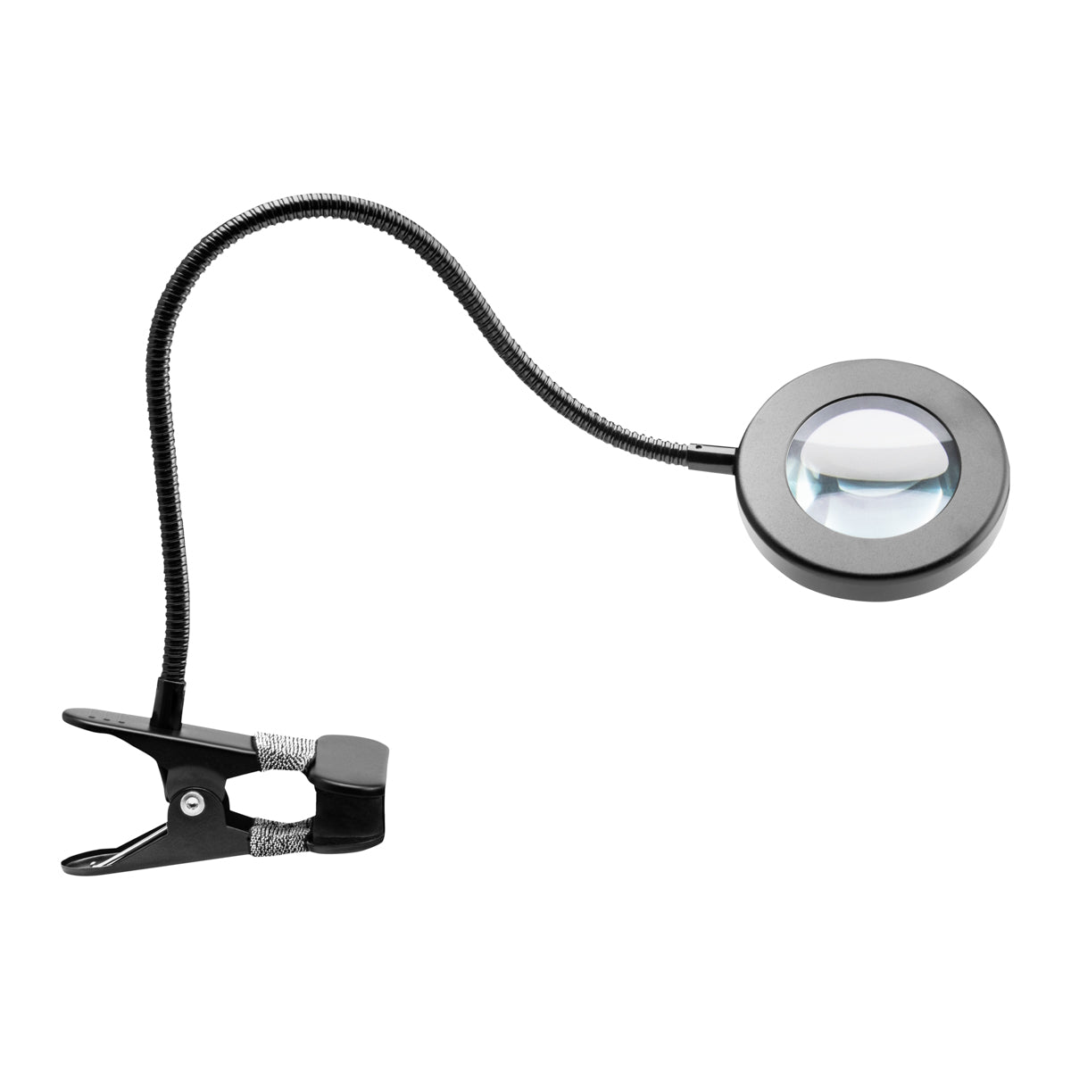 Lupenlampe LED 5D mit Tischklemme USB Schwanenhals Schwarz