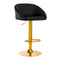 Barhocker QS-B16G Samt Gold Schwarz