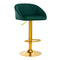 Barhocker QS-B16G Samt Gold Grün