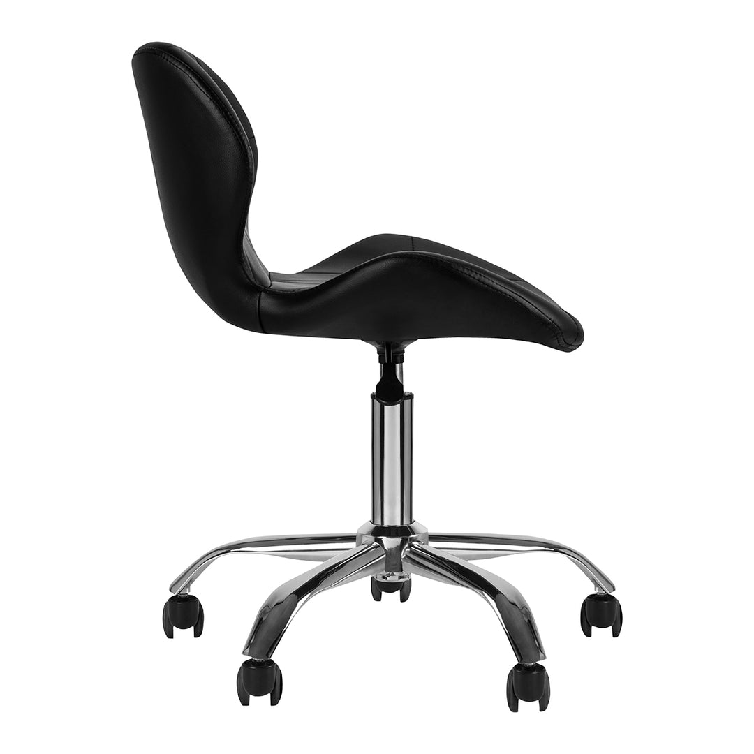 Rollhocker Höhenverstellbar mit Lehne QS-06 Schwarz - Bild 2