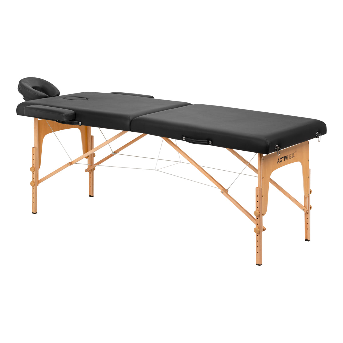 Massageliege Klappbar Komfort Activ Fizjo Lux 2 Zonen Holz Schwarz 1