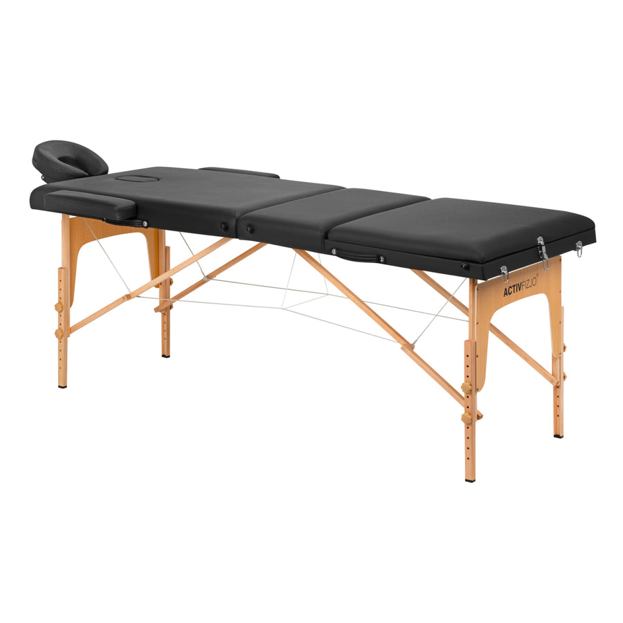 Massageliege Klappbar Komfort Activ Fizjo Lux 3 Zonen Holz Schwarz 1