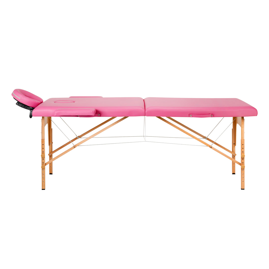 Massageliege Klappbar Komfort Activ Fizjo 2 Zonen Holz Rosa - Bild 2