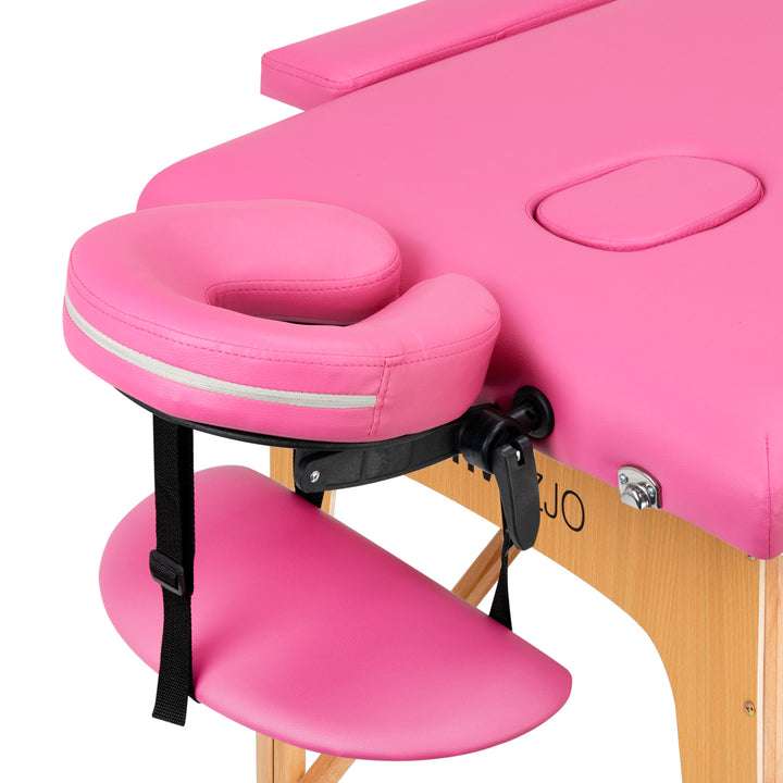 Massageliege Klappbar Komfort Activ Fizjo 2 Zonen Holz Rosa - Bild 3