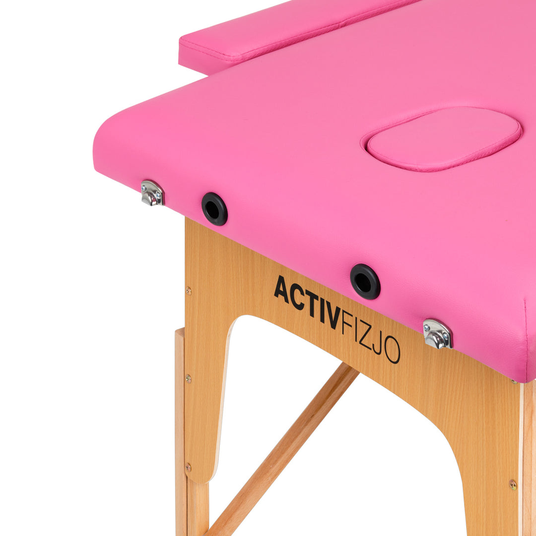 Massageliege Klappbar Komfort Activ Fizjo 2 Zonen Holz Rosa - Bild 5