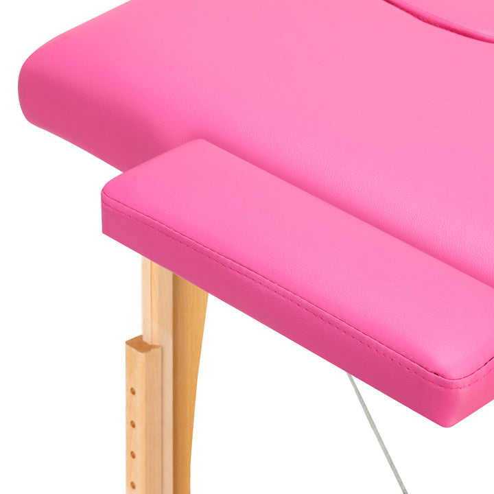 Massageliege Klappbar Komfort Activ Fizjo 2 Zonen Holz Rosa - Bild 6