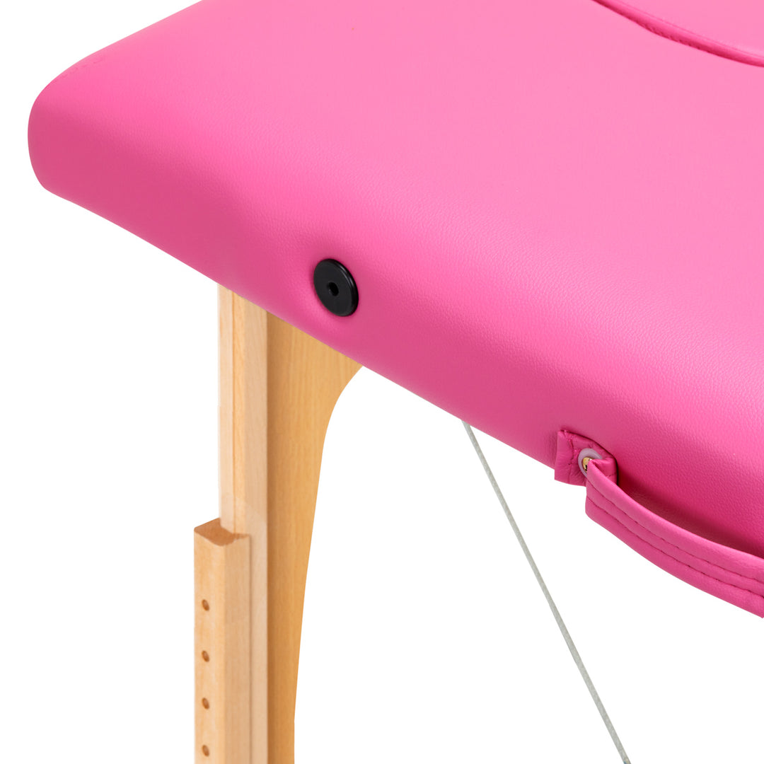 Massageliege Klappbar Komfort Activ Fizjo 2 Zonen Holz Rosa - Bild 7