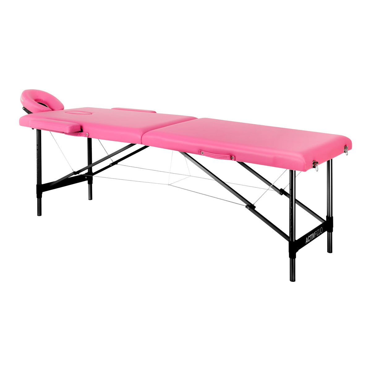 Massageliege Klappbar Komfort Activ Fizjo 2 Zonen Aluminium Rosa-Schwarz