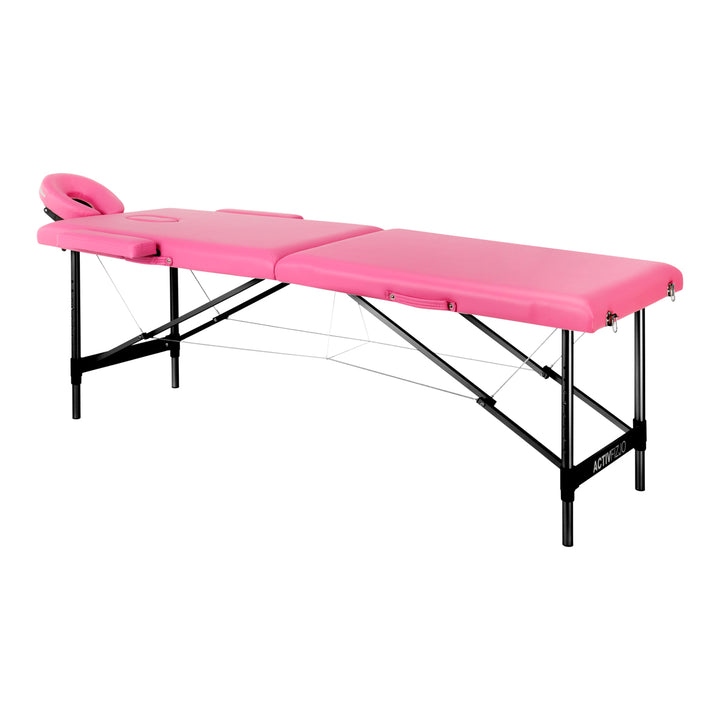 Massageliege Klappbar Komfort Activ Fizjo 2 Zonen Aluminium Rosa-Schwarz
