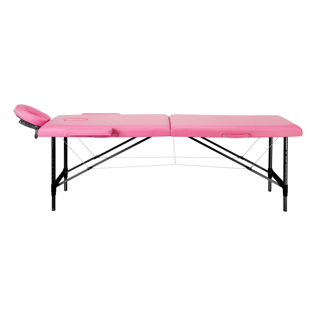Massageliege Klappbar Komfort Activ Fizjo 2 Zonen Aluminium Rosa-Schwarz - Bild 2