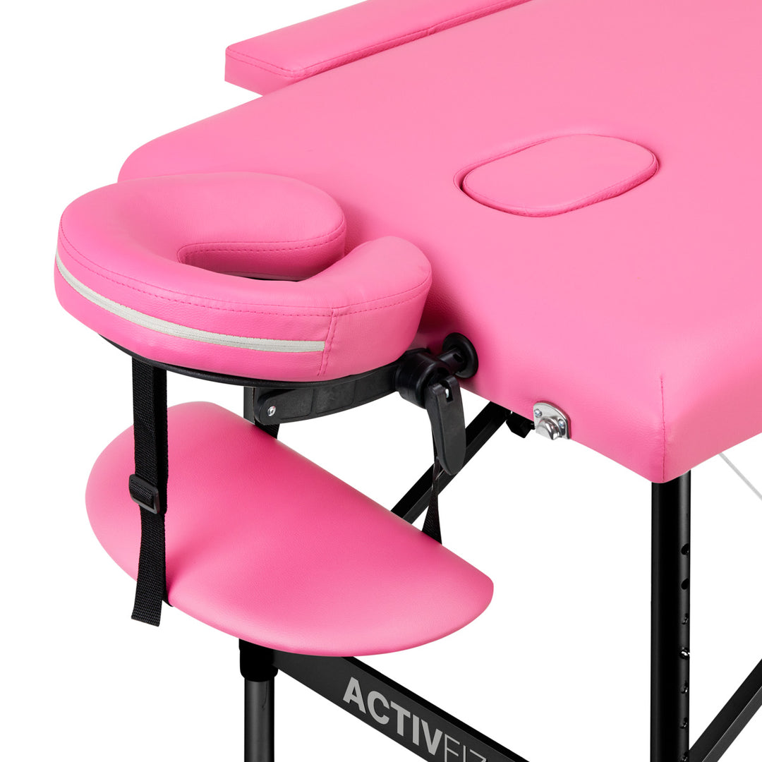 Massageliege Klappbar Komfort Activ Fizjo 2 Zonen Aluminium Rosa-Schwarz - Bild 3