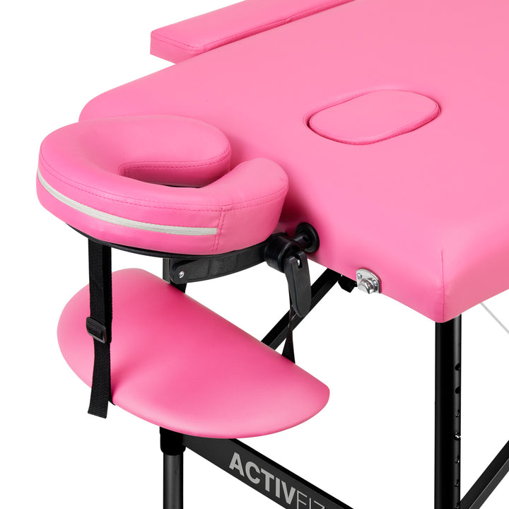 Massageliege Klappbar Komfort Activ Fizjo 2 Zonen Aluminium Rosa-Schwarz - Bild 3