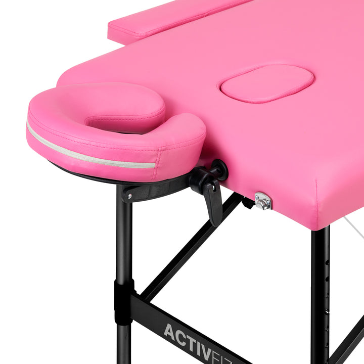 Massageliege Klappbar Komfort Activ Fizjo 2 Zonen Aluminium Rosa-Schwarz - Bild 4