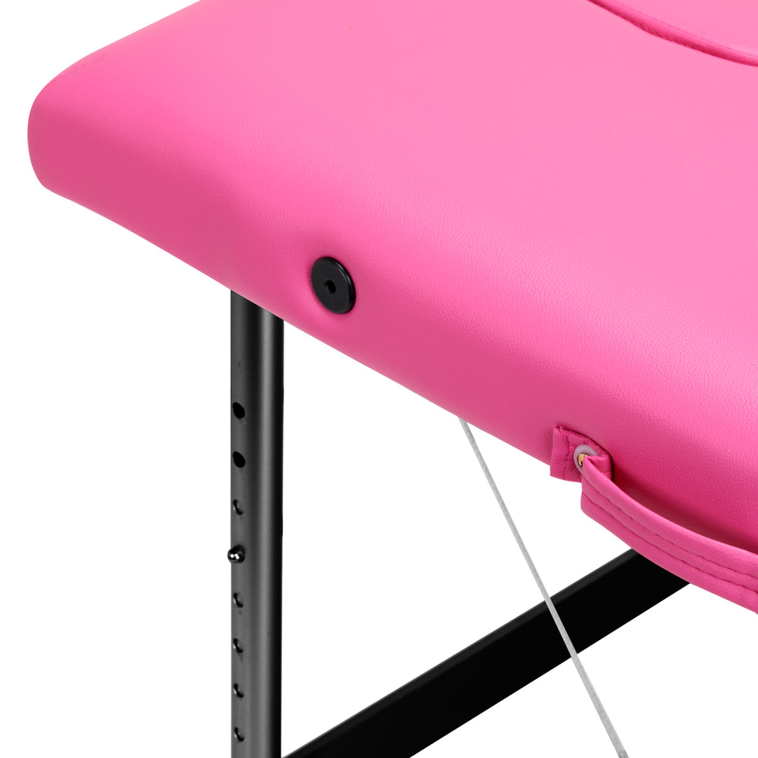 Massageliege Klappbar Komfort Activ Fizjo 2 Zonen Aluminium Rosa-Schwarz - Bild 6